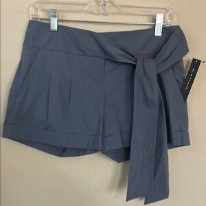 Elie Tahari Gray High Waist Shorts with Structured Design